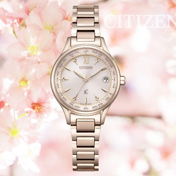 CITIZEN 星辰 xC 台灣限定 廣告款 光動能電波對時 鈦金屬淑女腕錶 EC1193-55X