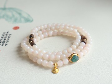 天然藕粉和田玉手鏈青海老料水頭十足清新粉糯脂粉厚生日禮物平安