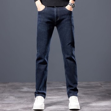 [米蘭精品] 牛仔褲休閒長褲-寬鬆直筒百搭男褲子2色74jh11