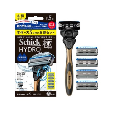 日本🇯🇵境內版 Schick 舒適牌 HYDRO極 KIWAMI 五刀片刮鬍刀 雙潤滑 PRO FIT 可動刀頭 超值組