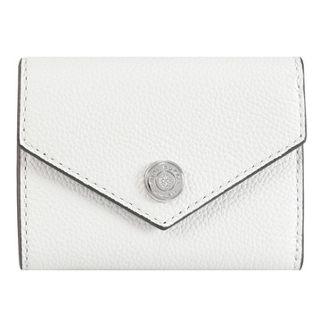 TORY BURCH 171714 內裏壓花皮革扣式三折小短夾.淺藍