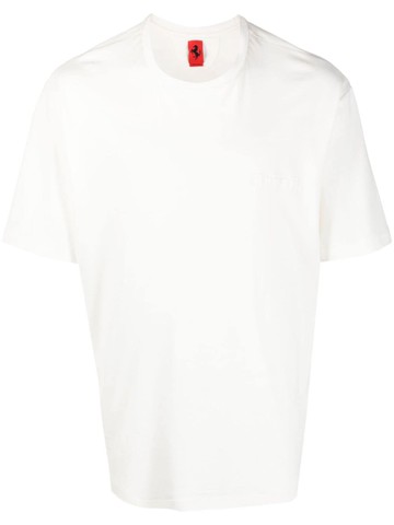 Ferrari - embossed-logo cotton T-shirt - men - Spandex/Elastane/Polyamide/Cotton - XXL - White