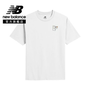 【New Balance】NBBOY籃球店短T_男性_白灰色_MT6100NNWT