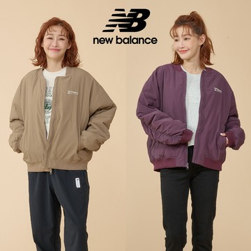 【New Balance】NB 抓皺設計飛行外套_女性_奶茶/紫色_WJ33507MS/WJ33507PLN