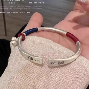 限時特賣🔥 【8040人收藏】銀小紅書衕款平安喜樂鈴鐺手鐲女ins風小衆設計國風新中式學生