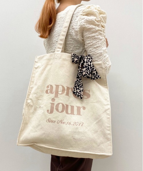 Apres Jour スカーフ付きキャンバスバック Zozotown限定アイテム Women バッグ トートバッグ 通販 Lineポイント最大0 5 Get Lineショッピング