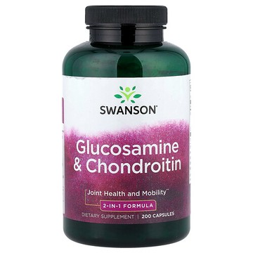 Swanson Vitamins, 葡萄糖胺和軟骨素，200 粒膠囊