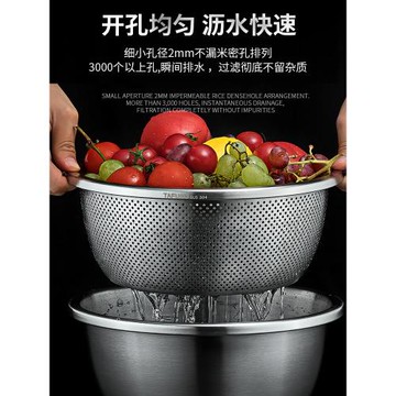 正品日本泰福高304不銹鋼漏盆洗菜盆 加厚家用淘米盆廚房菜盆湯盆