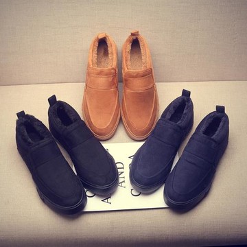 冬季棉鞋男保暖加絨加厚雪地靴短靴老北京布鞋套腳一腳蹬懶人潮鞋