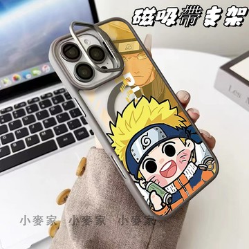 《火影鳴人》 磁吸鏡頭金屬支架手機殼 iPhone 17 16 15 14 13 12 11 Pro Max保護殼