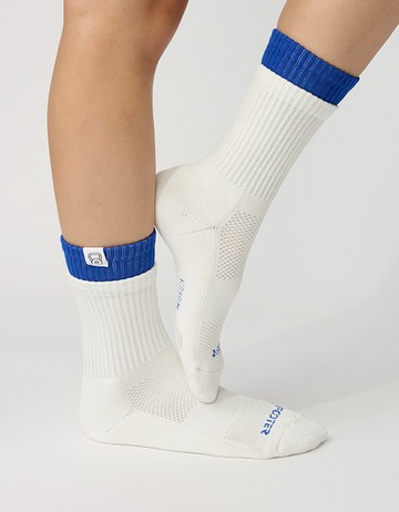 壺鈴布標雙層健身襪- 白