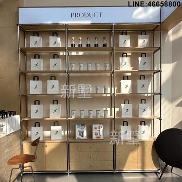 免運 開立發票 置物架 收納架 展示架 組合架 門店貨架置物架網紅產品陳列架實木金屬展示架茶葉陶瓷落地多層架