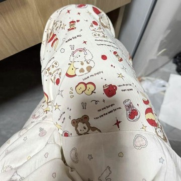 台灣出貨 可愛潮褲春秋夏款可愛學生外出高顏值網紅女長褲薄款寬鬆家居睡褲 單件睡褲長褲 休閒褲女 家居褲 居家褲子