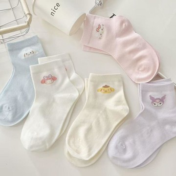 【免運喲】夏季新款網眼薄款卡愛卡通學生透氣女童襪子抗起球夏天中大童短襪