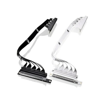 米特3C數位–Thermaltake 曜越 Premium PCI-E 4.0 延長線-400mm 90° 黑色/白色