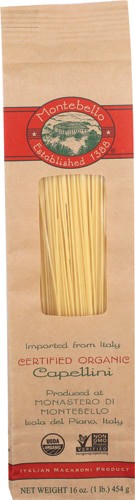 Montebello Organic Pasta Capellini 16 oz