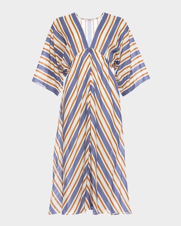 Summer Striped Maxi Dress Coverup