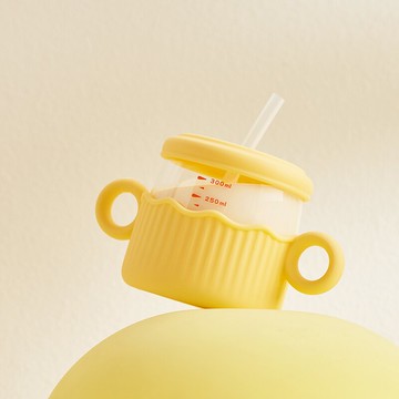 兒童牛奶杯刻度奶杯喝奶泡奶粉杯子專用酸奶帶蓋防摔吸管水杯