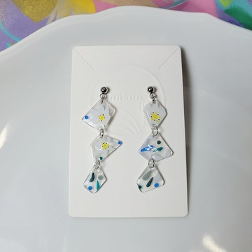 小森林 玉山薄雪草 手繪熱縮片 耳環