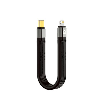 【ibits】MDD Lightning 20W快充扁線 USB/Type-C轉蘋果 充電線 柔性短線 13cm