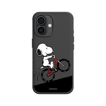 iPhone 16 SolidX 黑 - 史努比 Snoopy - 騎腳踏車
