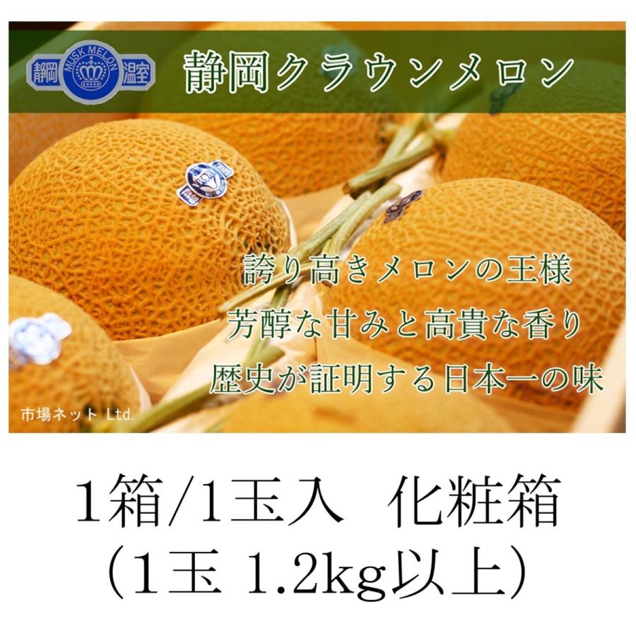 クラウンメロン 静岡県産 1箱 １玉入 化粧箱 送料込み