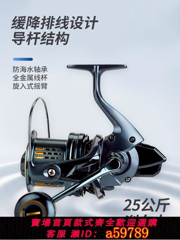 【台灣公司 可打統編】德島DG紡車輪大物遠投輪全金屬無間隙10000錨魚輪密排緩降海釣輪