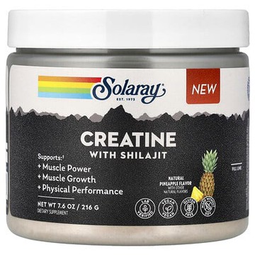 Solaray, 肌酸與喜來芝，天然菠蘿味，7.6 盎司（216 克）
