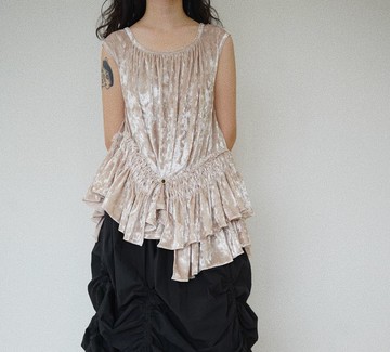 【月光來了麼】古典復古風/手工可調節絲絨上衣