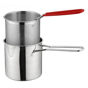 Modern Muse 家用迷你不鏽鋼油炸鍋  1個  銀色  12cm