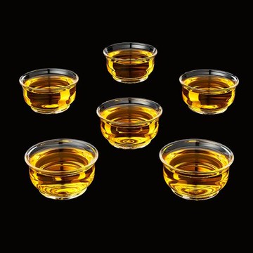 楚羽 玻璃茶杯6只裝功夫茶杯小容量耐熱品茗杯子家用喝茶泡茶專用