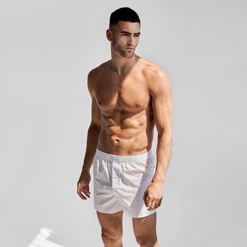 北歐極簡 - 2入組 - Boxer Short 有機棉男用鬆身四角內褲 (白)