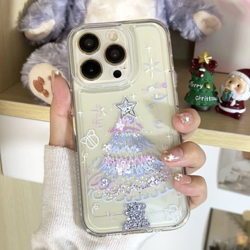 💖【聖誕節限定】💖聖誕節手機殼 聖誕節周邊裝飾 塗鴉線條聖誕樹三星S24Ultra手機殼S22/23/8/9+Not