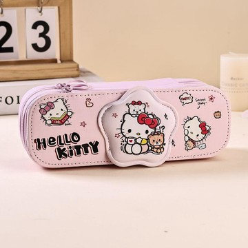 胖眫精選😊可愛Hello Kitty二層文具盒高顏值卡通一二年級學生鉛筆盒大容量