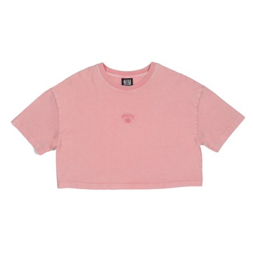 【NBA】女款落肩水洗T_尼克隊 短袖上衣 女 粉紅色-3522101641