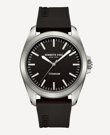 Kenneth Cole | Modern Classic Titanium Silicone Strap Watch in Black