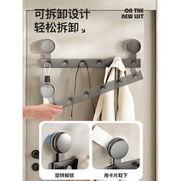 吸盤門后掛鉤強力粘膠免打孔強力承重置物架鉤子入戶門掛衣架收納