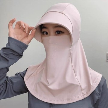 全臉遮陽帽子女夏季防曬帽防紫外線戶外騎行護頸面罩太陽帽