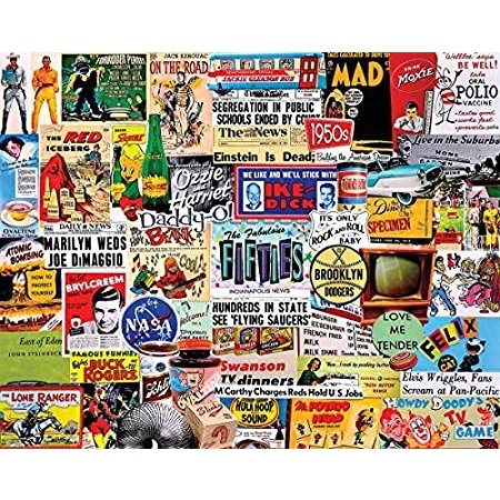 新品White Mountain Puzzles Fabulous 50S 1000Piece Jigsaw Puzzle