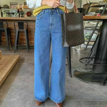 正韓牛仔褲 褶皺喇叭長褲HBK1041-創翊韓都