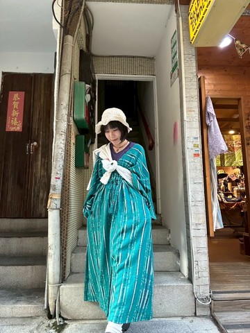 【熱門預購】南印度織紋抽繩洋裝 (3色)   IMC-5209