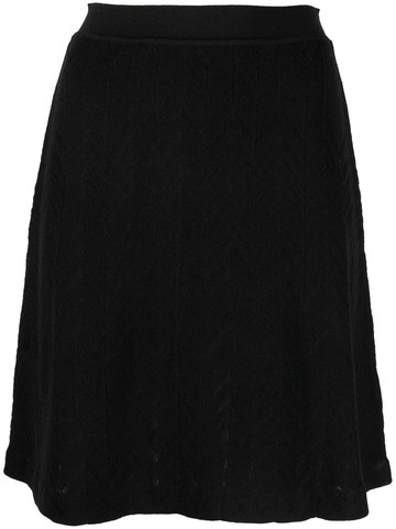 Missoni - zigzag crochet-knit skirt - women - Wool/Viscose - 40 - Black