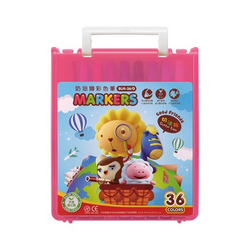 SIMBALION 雄獅 BLM 透明盒彩色筆 粉紅  36色  1盒