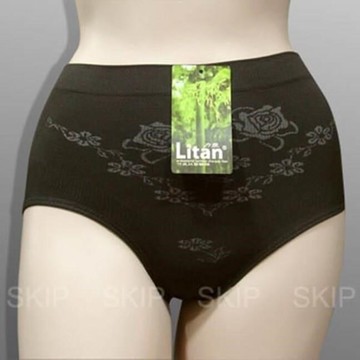 SKIP精品--90%黑竹炭女三角高腰內褲(6入組)