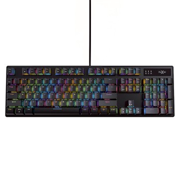FOXXRAY 狐鐳 霓彩RGB全尺寸機械鍵盤 FXR-HKM-88 5000萬次特機械軸 1677萬色個人化調整背光  黑色  青軸