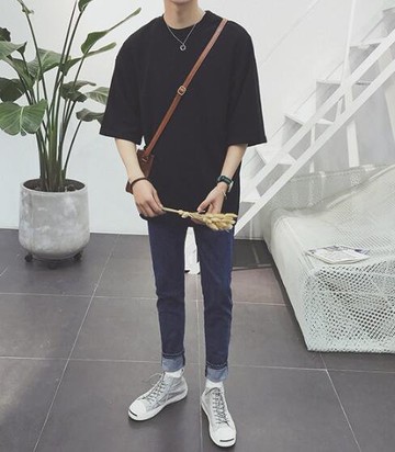 FINDSENSE MD 韓國 潮 男 時尚 休閒寬鬆 圓領 卡通動物圖案 短袖T恤 特色短T 圖案T