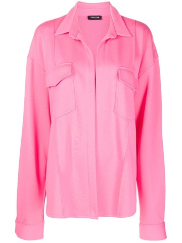 STYLAND - oversized shirt jacket - women - Organic Cotton - XS - Pink