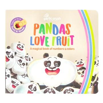 Garlic Crush Pandas Love Fruit 熊貓黑白猜冷藏數字書  Garlic Crush Studios  英文紙板書