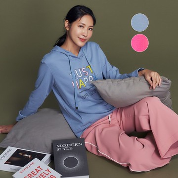 【MEDUSA】可愛Happy長版帽T-2色(M-XL) | 女休閒上衣 長版上衣