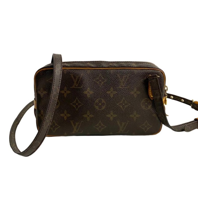 極 美品 LOUIS VUITTON ルイヴィトン マルリーバンドリエール モノグラム レザー 本革 ミニ ショルダーバッグ ポシェット ブラウン  18170 | LINEブランドカタログ